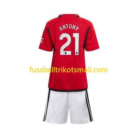 Fußballtrikots Manchester United Antony Matheus 21 Kinder 2023-2024 Kurzarm Heimtrikotsatz kaufen